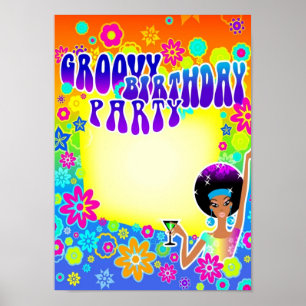 Poster de fête d'anniversaire super