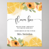 Poster de Fête des mariées de bar à fleurs et citr (Devant)