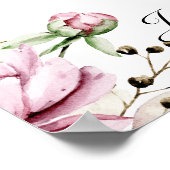 Poster de Fête des mariées florale Peonies de Bour (Coin)