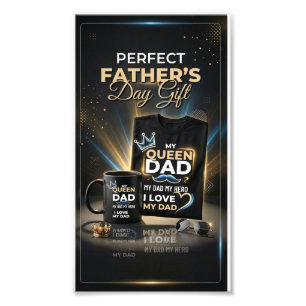 Poster de Fête des Pères Parfait   Mon Papa Reine 