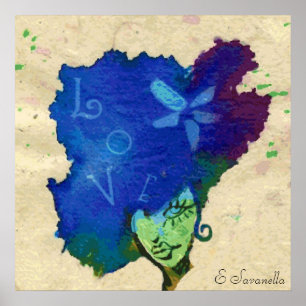 Poster de fille d'amour