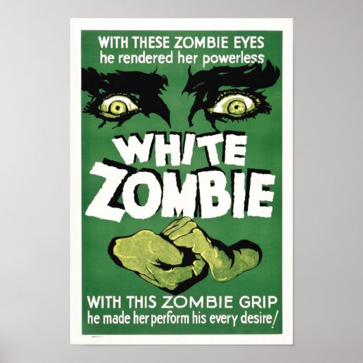 Poster de film blanc Zombie Monster (Devant)