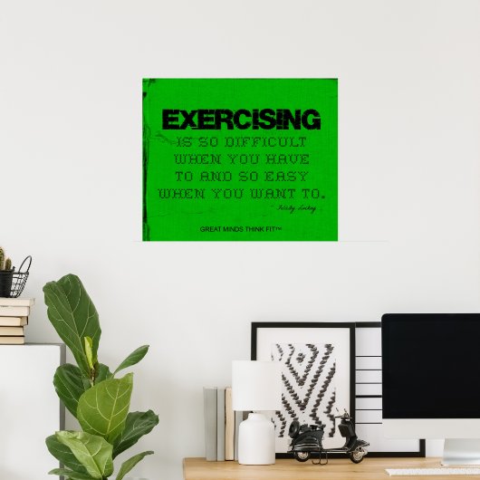Poster de fitness vert - Exercice! (Bureau à domicile)