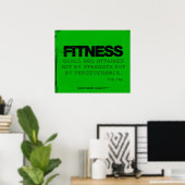 Poster de fitness vert - Motivation! (Bureau à domicile)