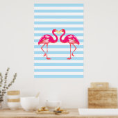 poster de Flamant rose, couleurs tropicales d'été, (Cuisine)