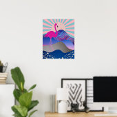 Poster de Flamant rose psychédélique Funky (Bureau à domicile)