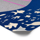 Poster de Flamant rose psychédélique Funky (Coin)