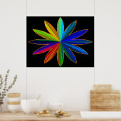 Poster de fleurs arc-en-ciel (Cuisine)