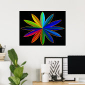 Poster de fleurs arc-en-ciel (Bureau à domicile)