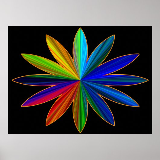 Poster de fleurs arc-en-ciel (Devant)