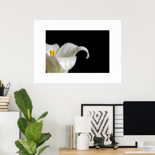 Poster de fleurs blanches (Bureau à domicile)