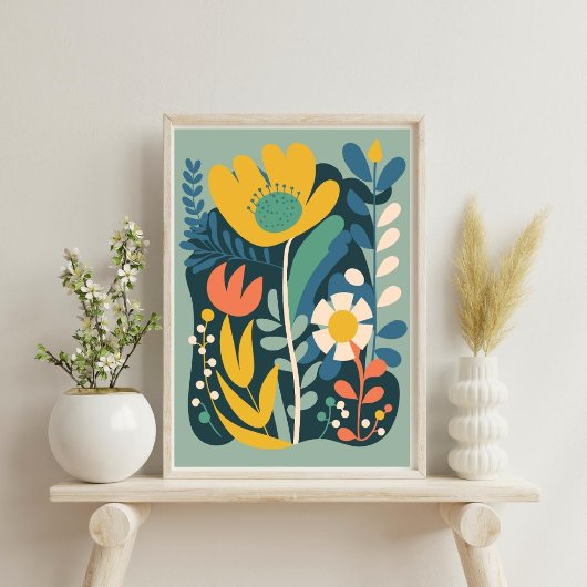 Poster de fleurs botaniques Abstraites