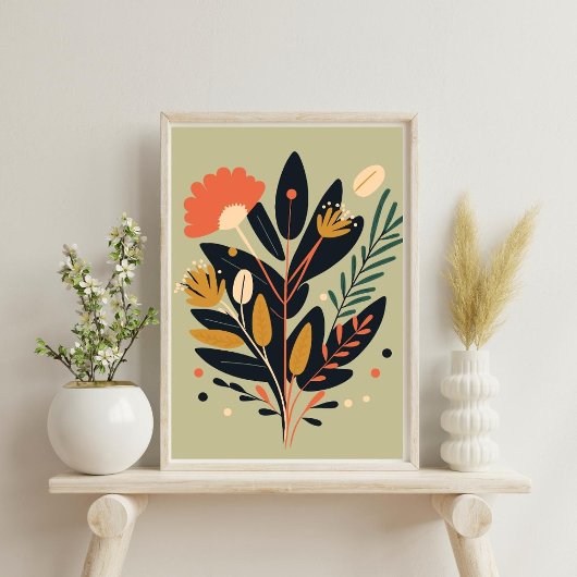 Poster de fleurs botaniques Abstraites