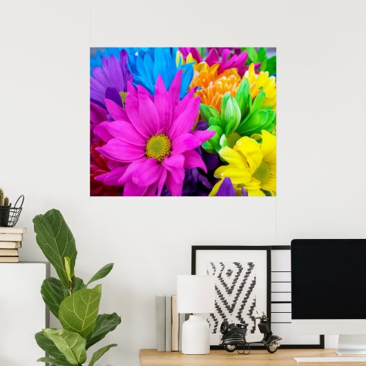 Poster de fleurs colorées (Bureau à domicile)