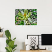 Poster de fleurs de colonne blanche (Bureau à domicile)