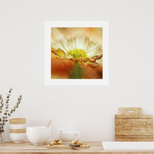 Poster de fleurs de coquelicot jaune (Cuisine)