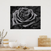 Poster de fleurs de rose noire et blanche (Cuisine)