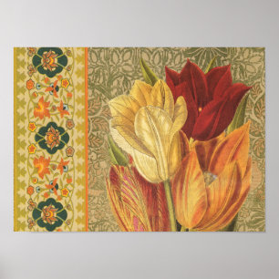 Poster de fleurs de tulipe vintage