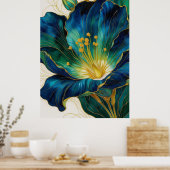 Poster de fleurs dorées | Art mur (Cuisine)