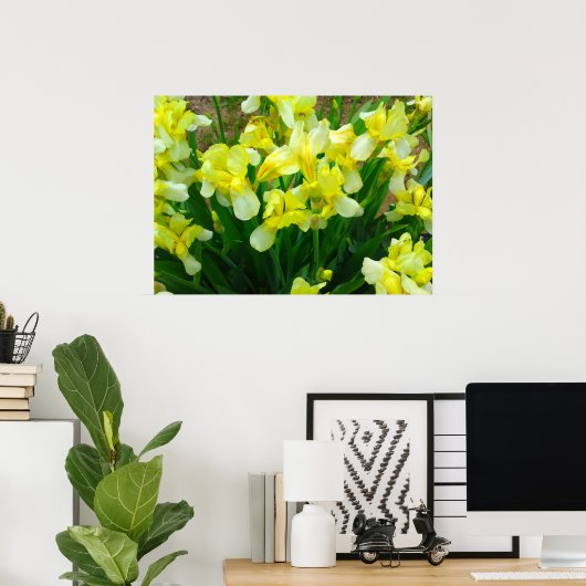 Poster de fleurs en iris jaune (Bureau à domicile)