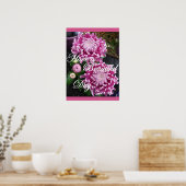 Poster de fleurs florales de chrysanthème rose pou (Cuisine)