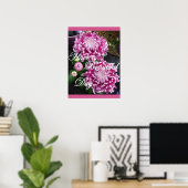 Poster de fleurs florales de chrysanthème rose pou (Bureau à domicile)