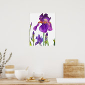 Poster de fleurs florales Iris Violet Iris Iris (Cuisine)