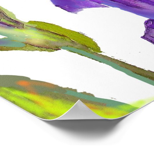 Poster de fleurs florales Iris Violet Iris Iris (Coin)