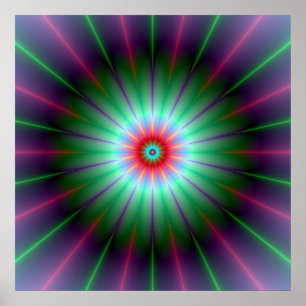 Poster de fleurs rayantes