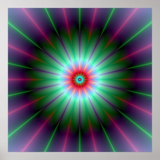 Poster de fleurs rayantes (Devant)