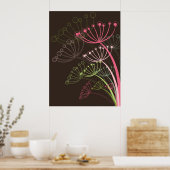 Poster de fleurs rose de Dandelions doux (Cuisine)