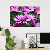 Poster de fleurs violettes vives (Bureau à domicile)