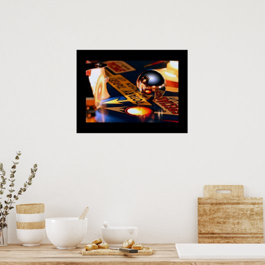 Poster de flipper Rocketship Bordure noire (Cuisine)