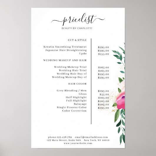 Poster de Floral Price List (Devant)