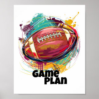 Poster de football américain artistique