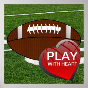 Poster de football de coeur