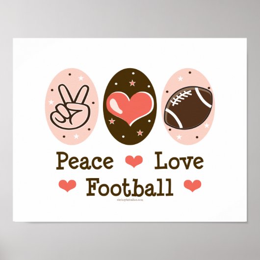 Poster de football Peace Love Imprimer (Devant)