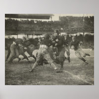 poster de football vintage noir et blanc homme gro