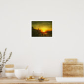 Poster de France Stylisé Paris Sunset Seine Bridge (Cuisine)