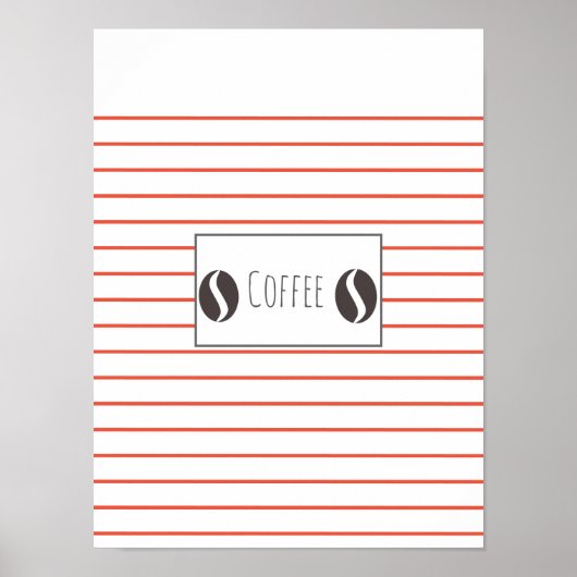Poster de Fruits de café Funky Plate Stripes (Devant)
