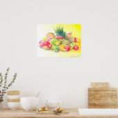 Poster de fruits heureux (Cuisine)
