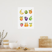 Poster de fruits mignons Imprimer (Cuisine)