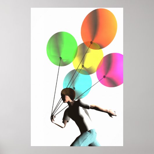 Poster de garçon avec ballons (Devant)