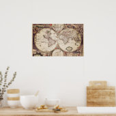 Poster de géographie de la carte du monde (Cuisine)