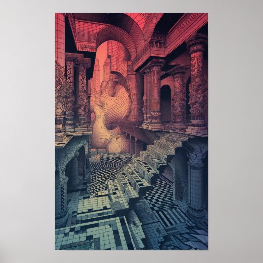 Poster de géométrie cintrée - Jardin manifold Ech (Devant)