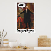 Poster de George Washington WTF (avec légende) (Cuisine)