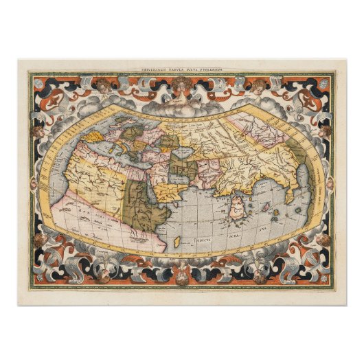 Poster de Gerard Mercator sur la carte du monde (Devant)