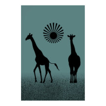 Poster de girafe au design sauvage