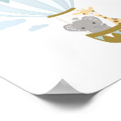 Poster de girafe et d'éléphant à air chaud (Coin)