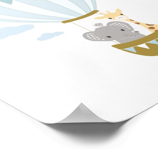 Poster de girafe et d'éléphant à air chaud (Coin)